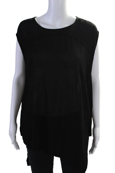 Wilt Womens Crew Neck Sleeveless Asymmetrical Tank Top Black Size Medium