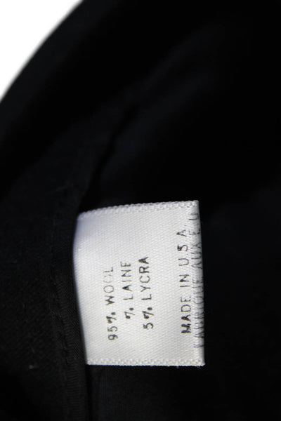 Theory Womens Wool Low Rise Pleated Front Flared Dress Trousers Black Size 00
