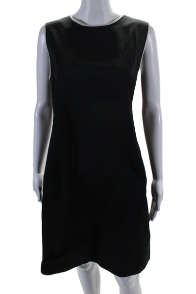 S Max Mara Womens Back Zip Sleeveless Scoop Neck Shift Dress Black Size 12