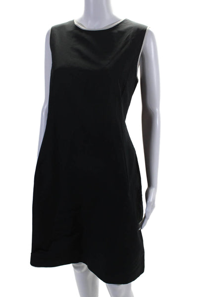 S Max Mara Womens Back Zip Sleeveless Scoop Neck Shift Dress Black Size 12