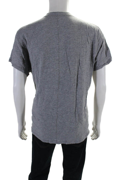 Rag & Bone men Cotton Short Sleeve Henley T shirt Gray Size L