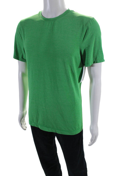 Lululemon Mens Short Sleeve 2 Tone Athletic Crewneck T shirt Green Blue Size M