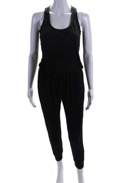 Splendid White Scoop Neck Sleeveless Drawstring Jumpsuit Black Size XS