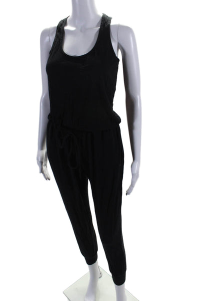 Splendid White Scoop Neck Sleeveless Drawstring Jumpsuit Black Size XS