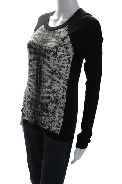 Reed Krakoff Women's Round Neck Long Sleeves Pullover Sweater Black Size XS