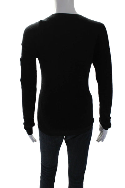 Reed Krakoff Women's Round Neck Long Sleeves Pullover Sweater Black Size XS