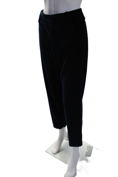 Alice + Olivia Womens Velvet Low Rise Straight Leg Dress Pants Dark Blue Size 12