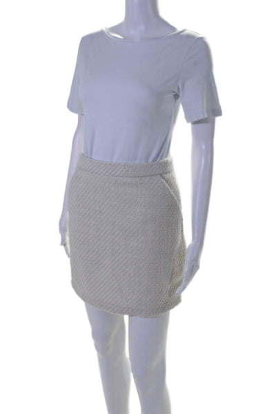 Vero Moda Womens Woven Knit Flat Front Mini Skirt Bright White Size 2