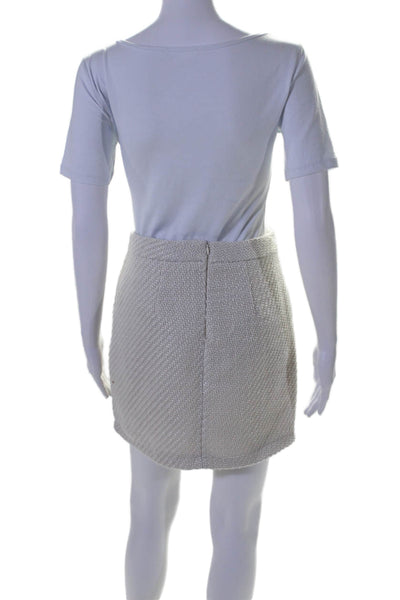Vero Moda Womens Woven Knit Flat Front Mini Skirt Bright White Size 2