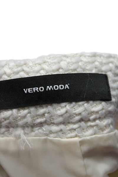 Vero Moda Womens Woven Knit Flat Front Mini Skirt Bright White Size 2