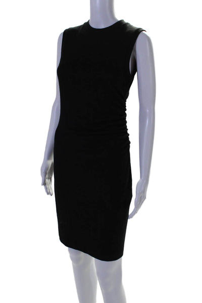 Vince Womens Ruched Sleeveless Body Con Pullover Dress Black Size Extra Small