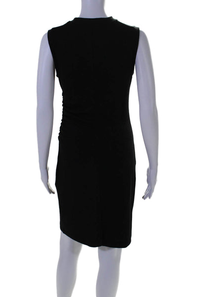 Vince Womens Ruched Sleeveless Body Con Pullover Dress Black Size Extra Small