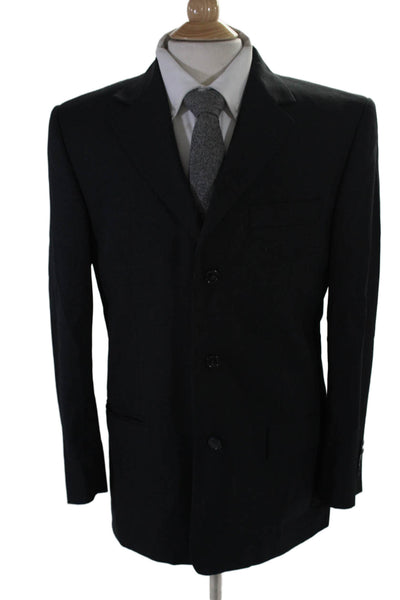 Christian Lacroix Mens Wool Black Three Button Long Sleeve Blazer Size 50