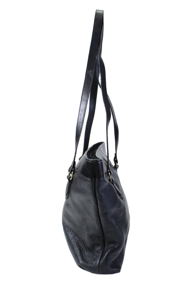 Delfino Womens Black Leather Zip Medium Shoulder Bag Handbag