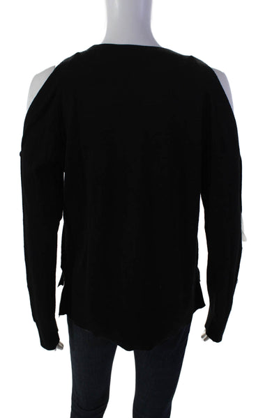 Veronica Beard Womens Long Sleeves Crew Neck Sweater Black Wool Size Large