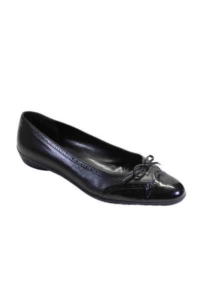 Salvatore Ferragamo Boutique Womens Leather Ballet Flats Black Size 8.5 B