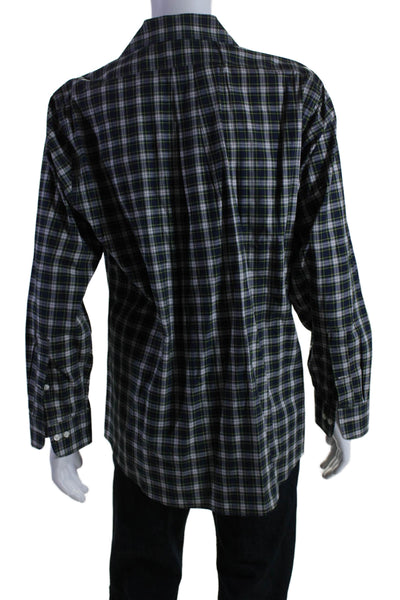 Lauren Ralph Lauren Mens Cotton Plaid Buttoned Long Sleeve Top Green Size EUR 34