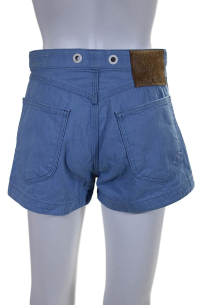 Rag & Bone Womens Cotton High Rise Grommet Trim Shorts Blue Size 26