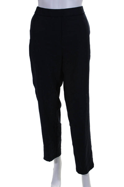 Diega Womens Elastic Waistband High Rise Straight Leg Pants Navy Blue Size XL