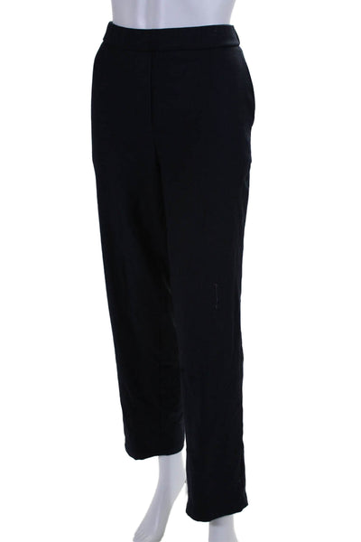 Diega Womens Elastic Waistband High Rise Straight Leg Pants Navy Blue Size XL