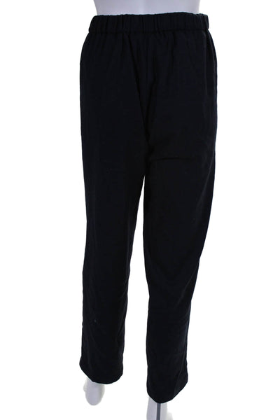 Diega Womens Elastic Waistband High Rise Straight Leg Pants Navy Blue Size XL