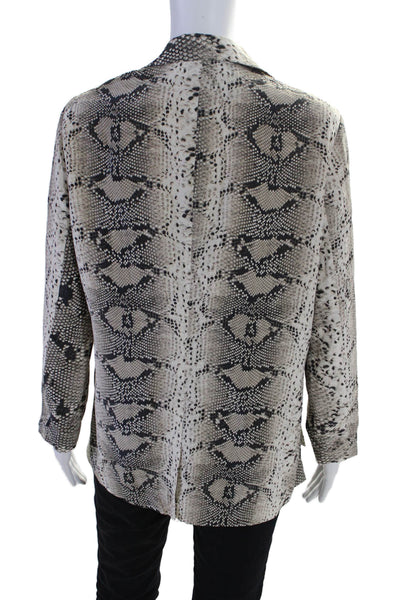 Elizabeth and James Womens Snakeskin Print Christopher Blazer White Black Size S