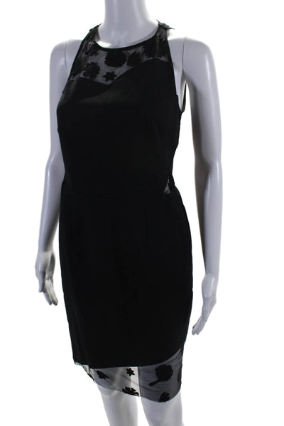 Sachin & Babi Womens Cotton Lace Trim Sleeveless Sheath Dress Black Size 6