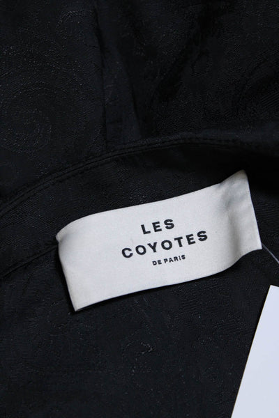 Les Coyotes De Paris Women's Long Sleeve Button Up Collar Blouse Black Size XS