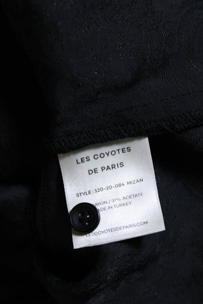 Les Coyotes De Paris Women's Long Sleeve Button Up Collar Blouse Black Size XS