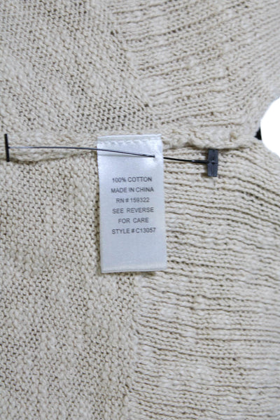 Central Park West Womens Sleeveless Collared Sweater Vest Beige Size Small