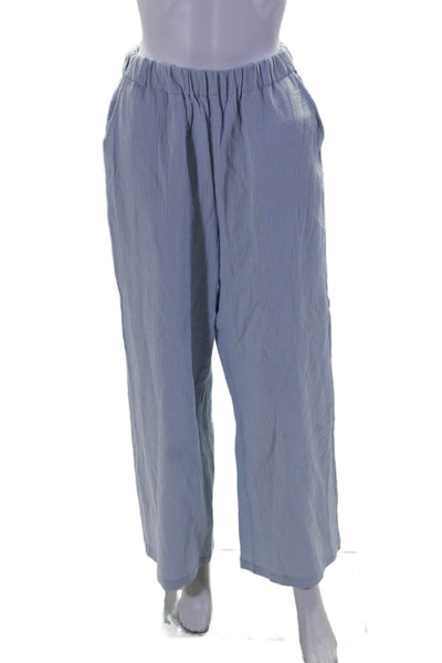 ONIA Womens Elastic Waist Tapered Leg Sweatpants Blue Size Medium