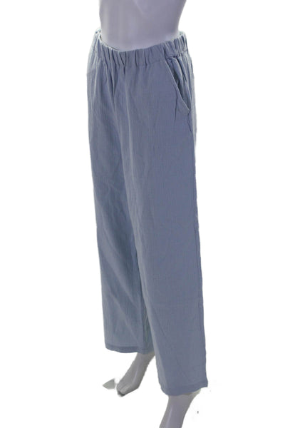 ONIA Womens Elastic Waist Tapered Leg Sweatpants Blue Size Medium