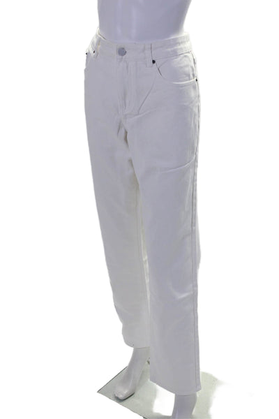 ONIA Womens Zip Front Five Pocket Tapered Leg Casual Pants White Size 32