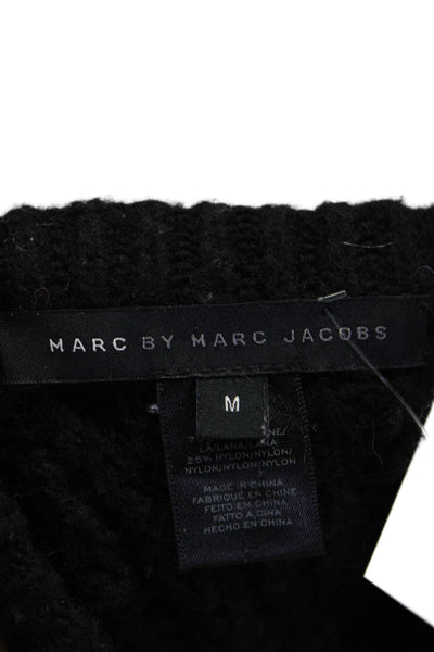 Marc By Marc Jacobs Womens Wool Black Chunky Knit Crew Neck Sweater Top Size M