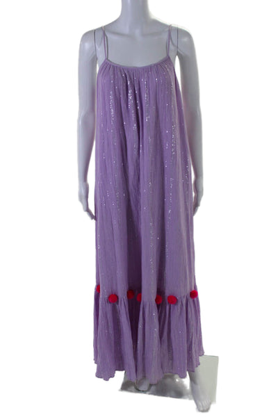 Sundress Women's Scoop Neck Spaghetti Straps Flare Maxi Dress Purple Size XS