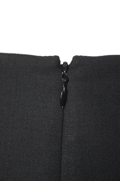 Theory Womens Unlined Wool Zip Up Knee Length Pencil Skirt Black Size 10