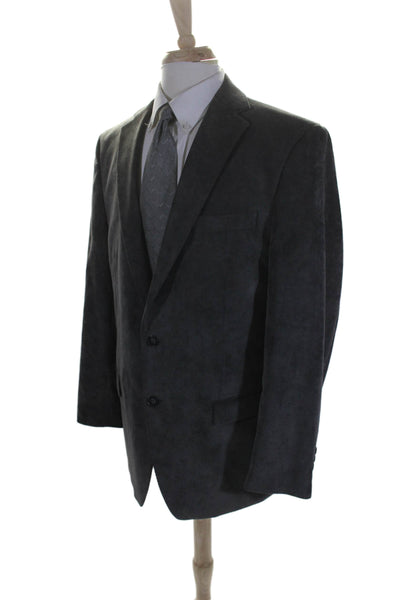 Calvin Klein Mens Notch Collar Notch Collar Two Button Suit Jacket Gray Size 42L