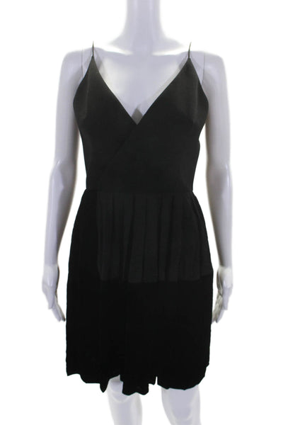 Balenciaga Black Dress Women Velvet V Neck A Line Dress Black Size EUR 38