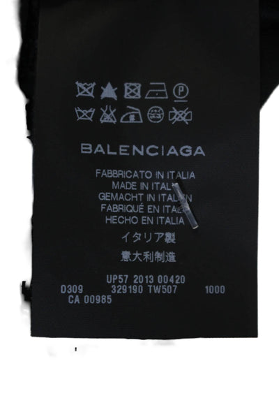 Balenciaga Black Dress Women Velvet V Neck A Line Dress Black Size EUR 38