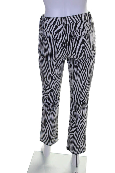 Frame Womens Cotton Animal Print Le High Straight Leg Pants White Size EUR 25