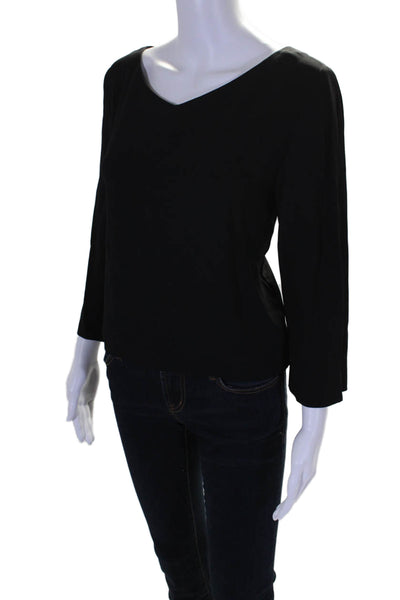 Stella McCartney Womens Long Sleeves Pullover V Neck Blouse Black Size EUR 40