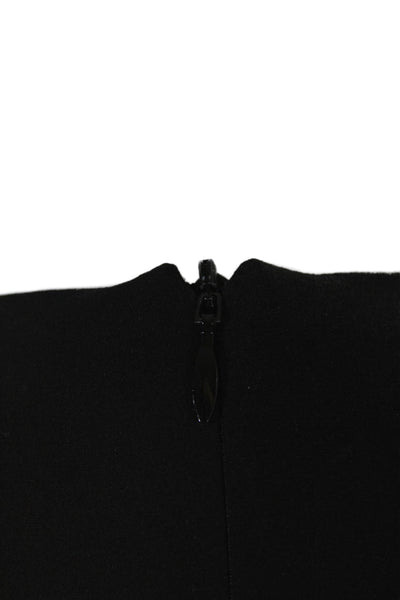 Etro Womens Inverted Pleat Crew Neck Zip Up Back Tank Top Black Size EUR 42
