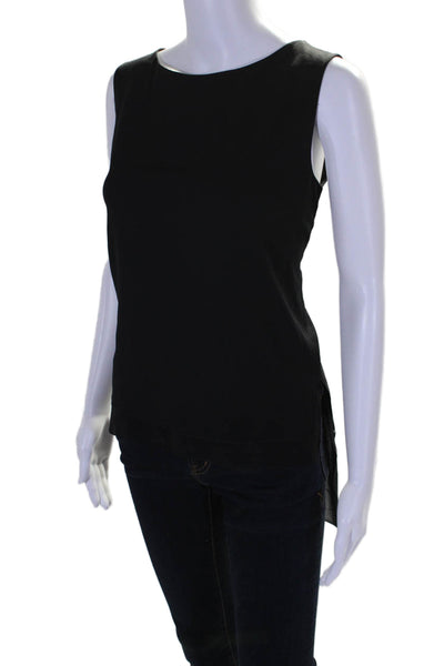 Fabiana Filippi Womens Silk Tiered Sleeveless Tank Top Black Size Extra Small