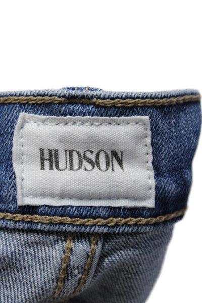 Hudson Womens Cotton Five Pocket Mid-Rise Straight Leg Jeans Blue Size 27