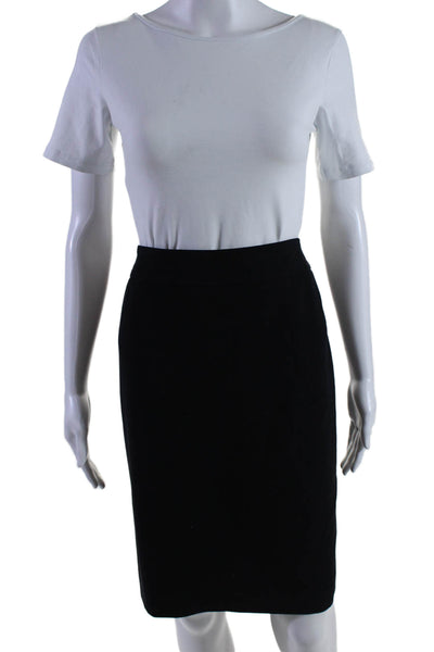 Armani Collezioni Womens Wool Navy Blue Lined Knee Length Pencil Skirt Size 8