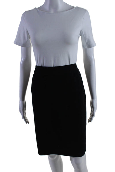 Armani Collezioni Womens Wool Navy Blue Lined Knee Length Pencil Skirt Size 8