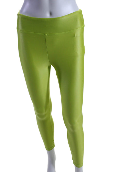 Koral Womens Solid Lime Green Pull On Pants Leggings Size M