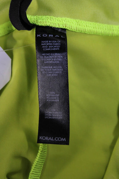 Koral Womens Solid Lime Green Pull On Pants Leggings Size M