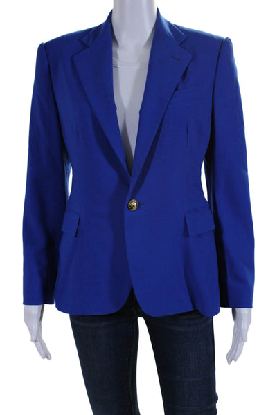 Ralph Lauren Black Label Womens Single Button Notched Lapel Blazer Jacket Blue 6