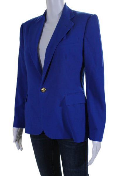 Ralph Lauren Black Label Womens Single Button Notched Lapel Blazer Jacket Blue 6